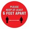 Signmission Please Keep At Least 6 Ft Non-Slip Floor Graphic, 7" x 7", FD-C-7-99997 FD-C-7-99997 - alternate 1